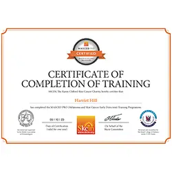 Certification of completion of training for Hill Clinics